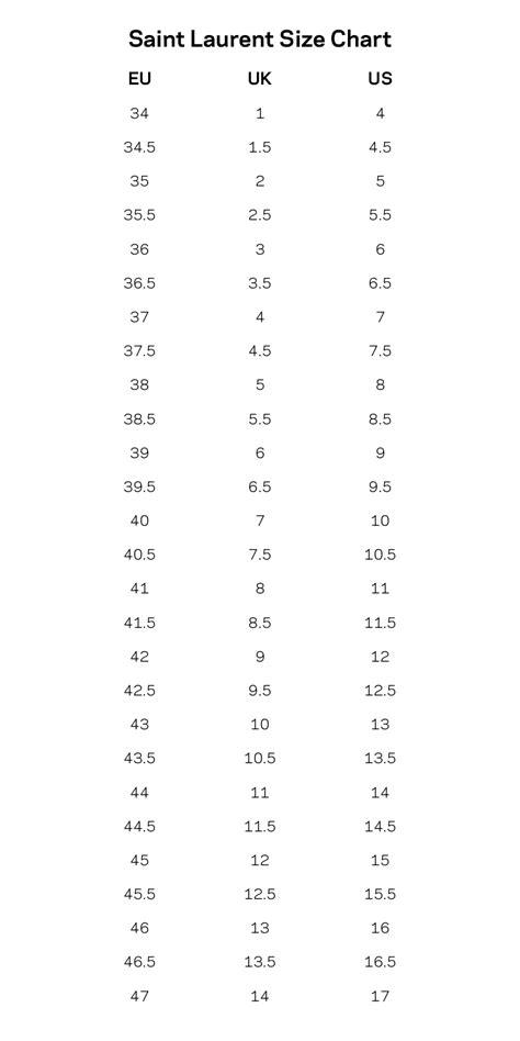 ysl größentabelle|ysl shirts size chart.